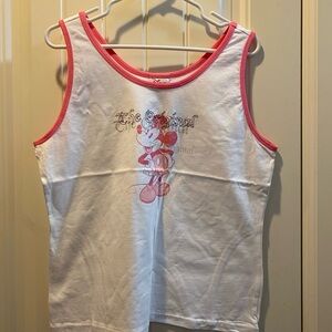 Vintage NWT Disney Shopping XL Tank Top Ladies Mickey Mouse Pink White